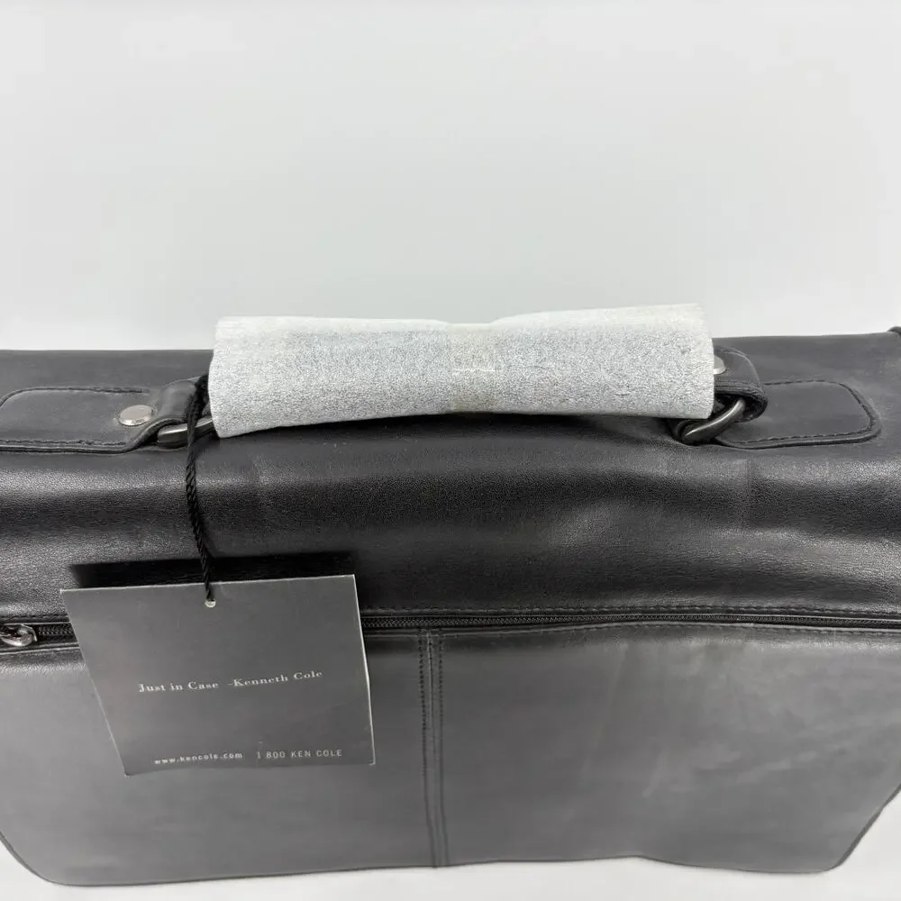 Kenneth Cole Port-a-Vallarta Black Briefcase Messenger Bag NWT 52045